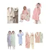 رداء حمام الأطفال ذو القبعات الوردية يجفف الجلد الجميل من القطن الخالص Item Picture